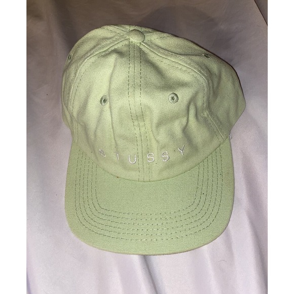 Stussy Men OSFA‎ SpellOut Logo Baseball Ball Cap Hat StrapBack Mint Light Green - Picture 1 of 4
